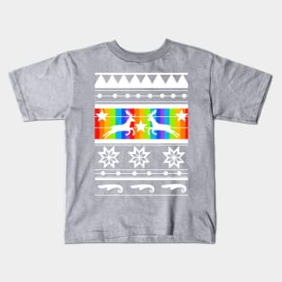 Rainbow Ugly Christmas Sweater Kids T-Shirt
